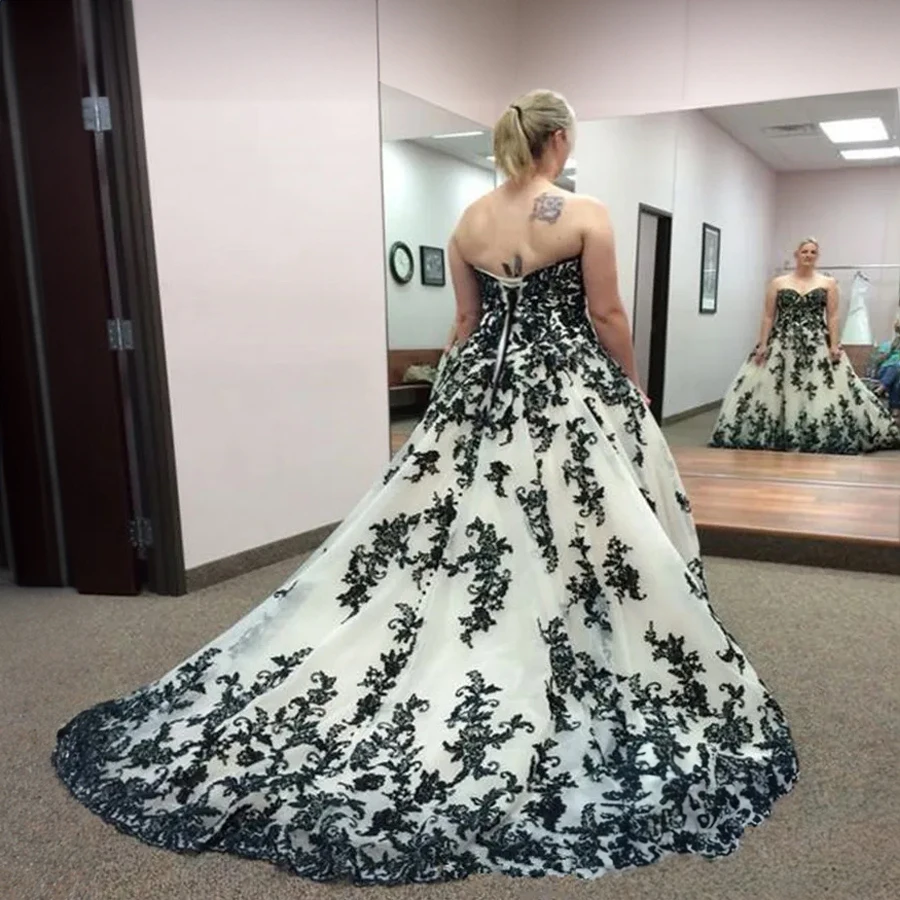 black white plus size wedding dresses Black and white plus size wedding dress from Darius Customs