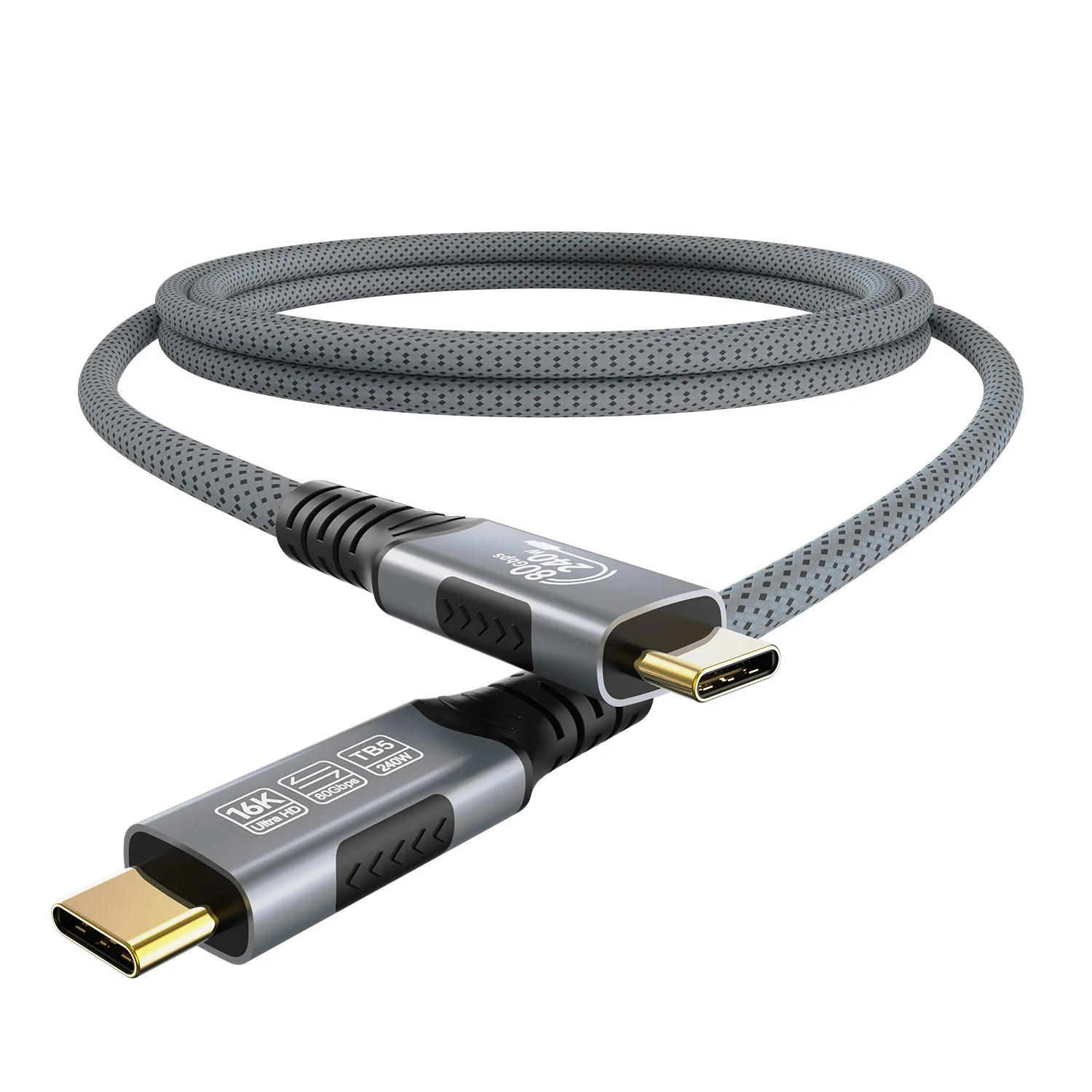 16K USB-C Cable 80Gbps Data Transfer 8K@60Hz PD240W Fast Charging for Thunderbolt 5/4/3 USB4 Phone Tablet Laptop Full-Featured