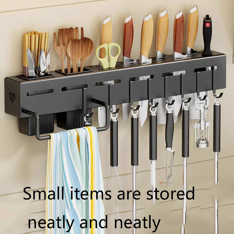 

Stainless Steel Knife Holder Non-perforated Household Kitchen Hanger Wall-mounted Detachable Knife Kitchenware Storage Rack