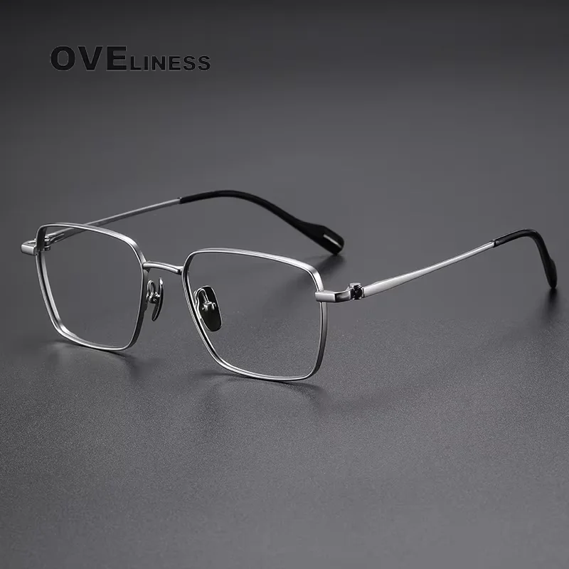 

2025 Vintage Pure Titanium Eyeglasses Frames for Men Square Classic Business Glasses frame male Luxury Brand full Eyewear