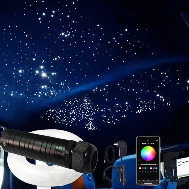 12V Application Control Vehicle Interior 0.75mm/1mm Flicker and Meteor Dynamic Fiber Star Roof Ambient Lighting