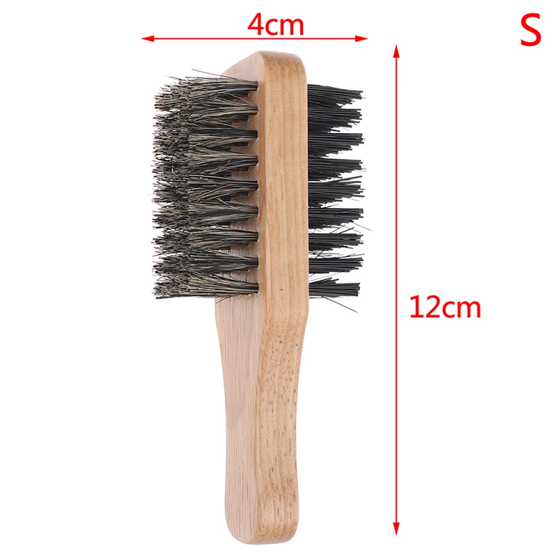 1X Mens Boar Bristle Hair Brush Wooden Curly Wave Brush Styling Beard Hairbrush