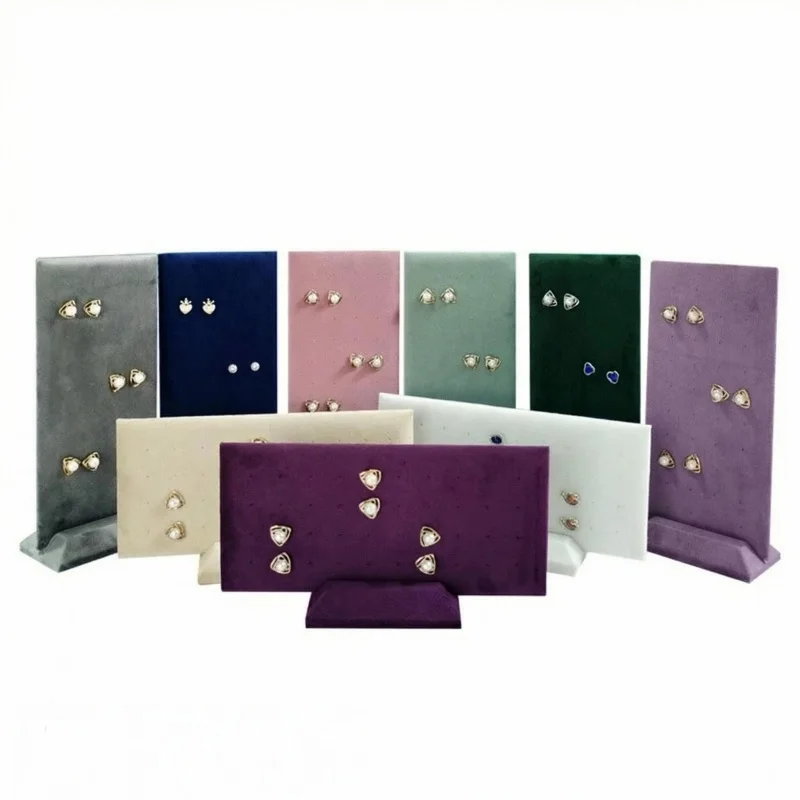 

Velvet Earring Display 40-Hole Earring Jewelry Display Stand Tray Organizer Holder with Base for Ear Studs Display