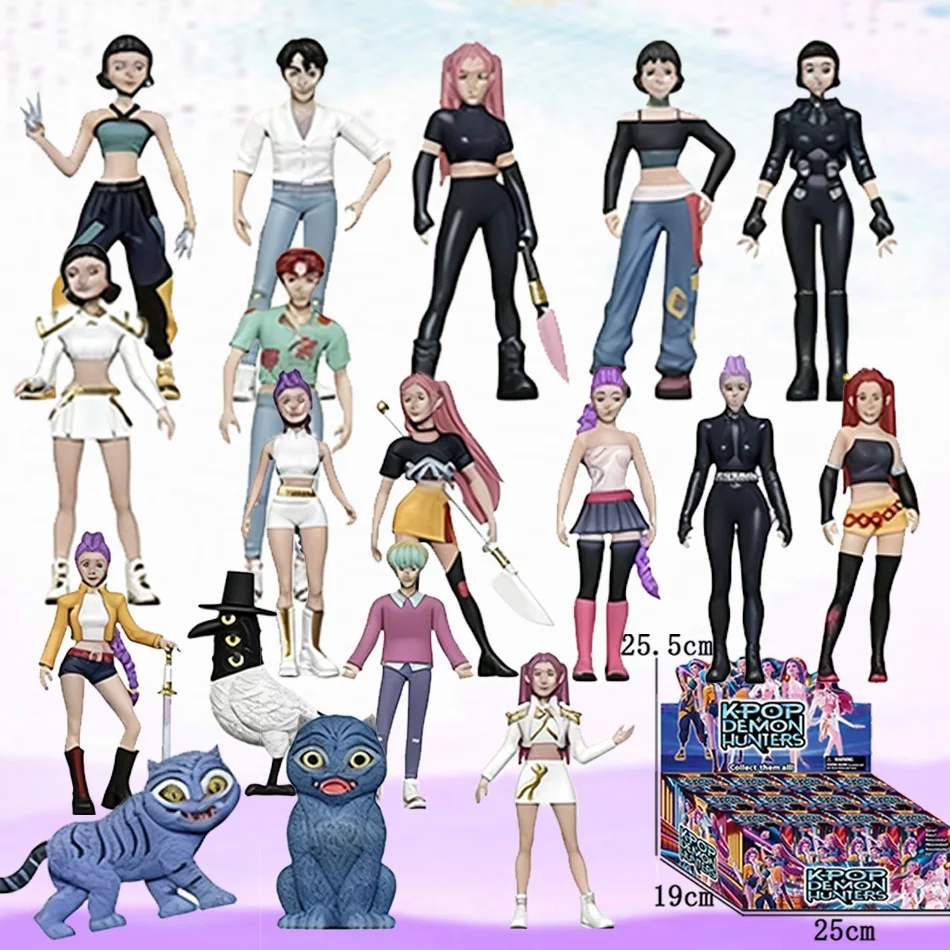 2025 anime kpop diabo caçador caixa cega desmontagem diversão saco cego pequena estátua modelo periférico desktop caixa cega decoração presente
