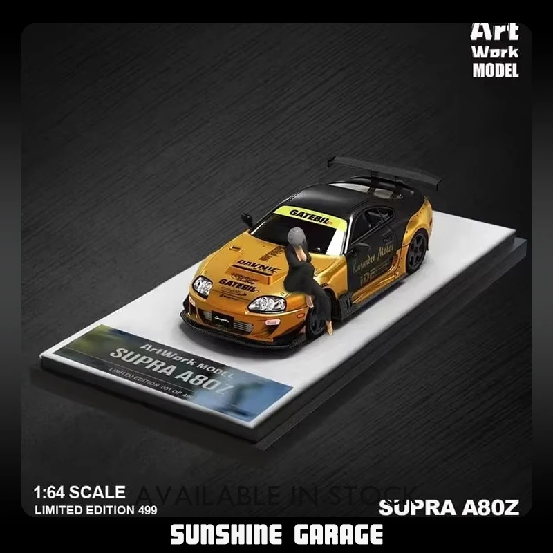 TM В наличии 1:64 Art Work Supra A80 Черное золото Литая под давлением диорама Коллекция моделей автомобилей Миниатюрные игрушки Time Micro