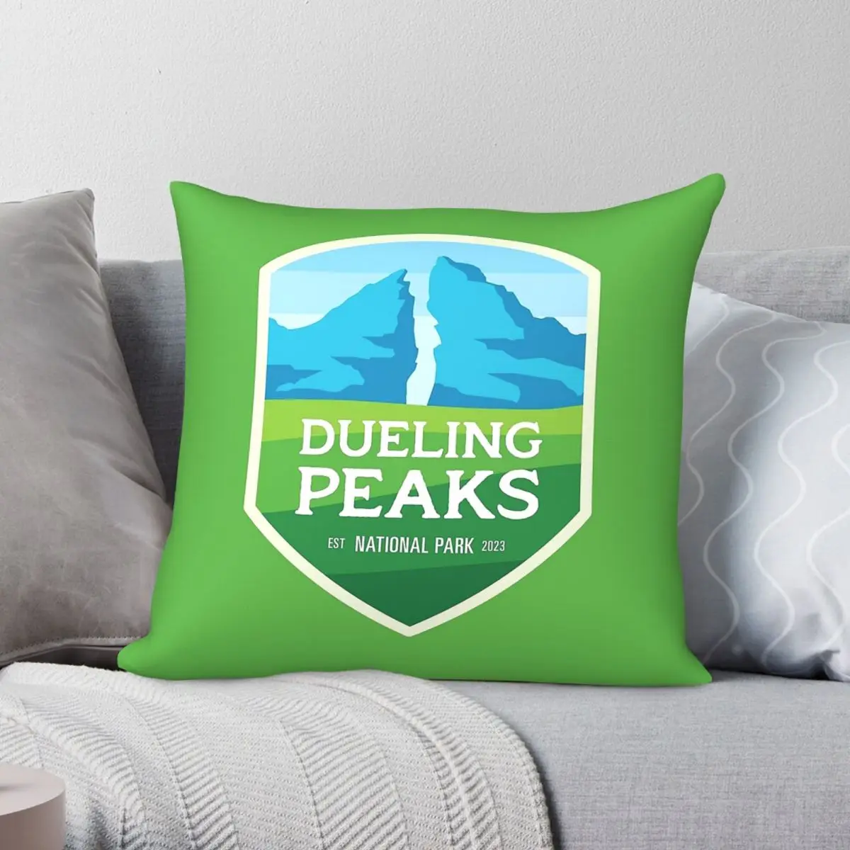 Dueling Peaks National Park Square Pillowcase Polyester Linen Velvet Creative Zip Decor Pillow Case Room Cushion Cover 45x45