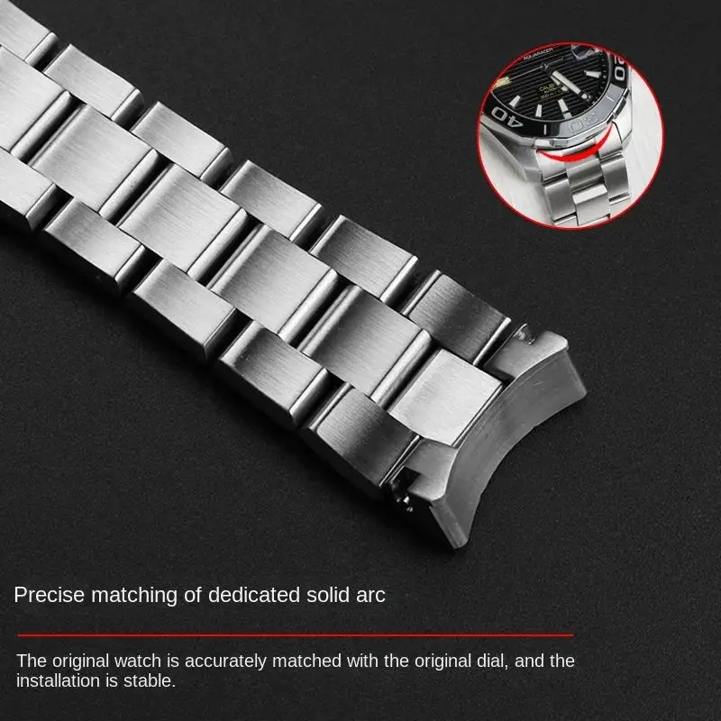 

Stainless steel watchband For Tag Heuer Competitive Potential 300 WAY211 Y111A ABA0927 men's curved end watch Strap 20.5mm21.5mm