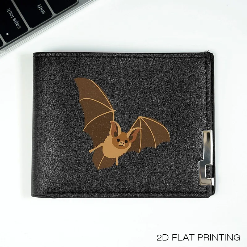 محفظة من جلد البولي يوريثان بتصميم الخفافيش، محفظة رجالية مدمجة خفيفة الوزن ومتينة للاستخدام اليومي #1