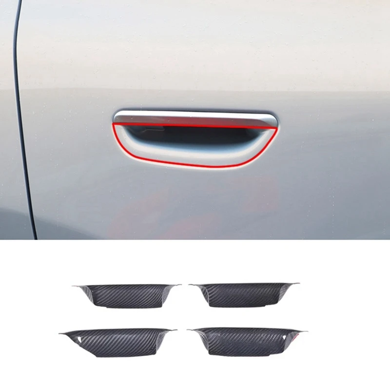 For Maserati Grecale 2022 2023 Dry Carbon Fiber Car Exterior Door Handle Bowl Cover Decorative Trim Sticker Parts Accessories