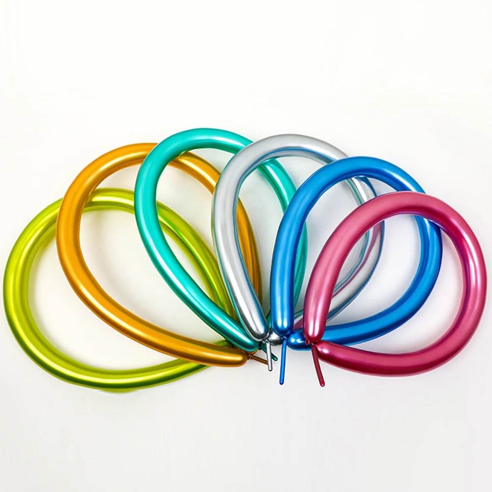 

100 Pcs Metallic Balloons Wedding Bridal Shower Long Decor Twisting Decoration Strip Metalic