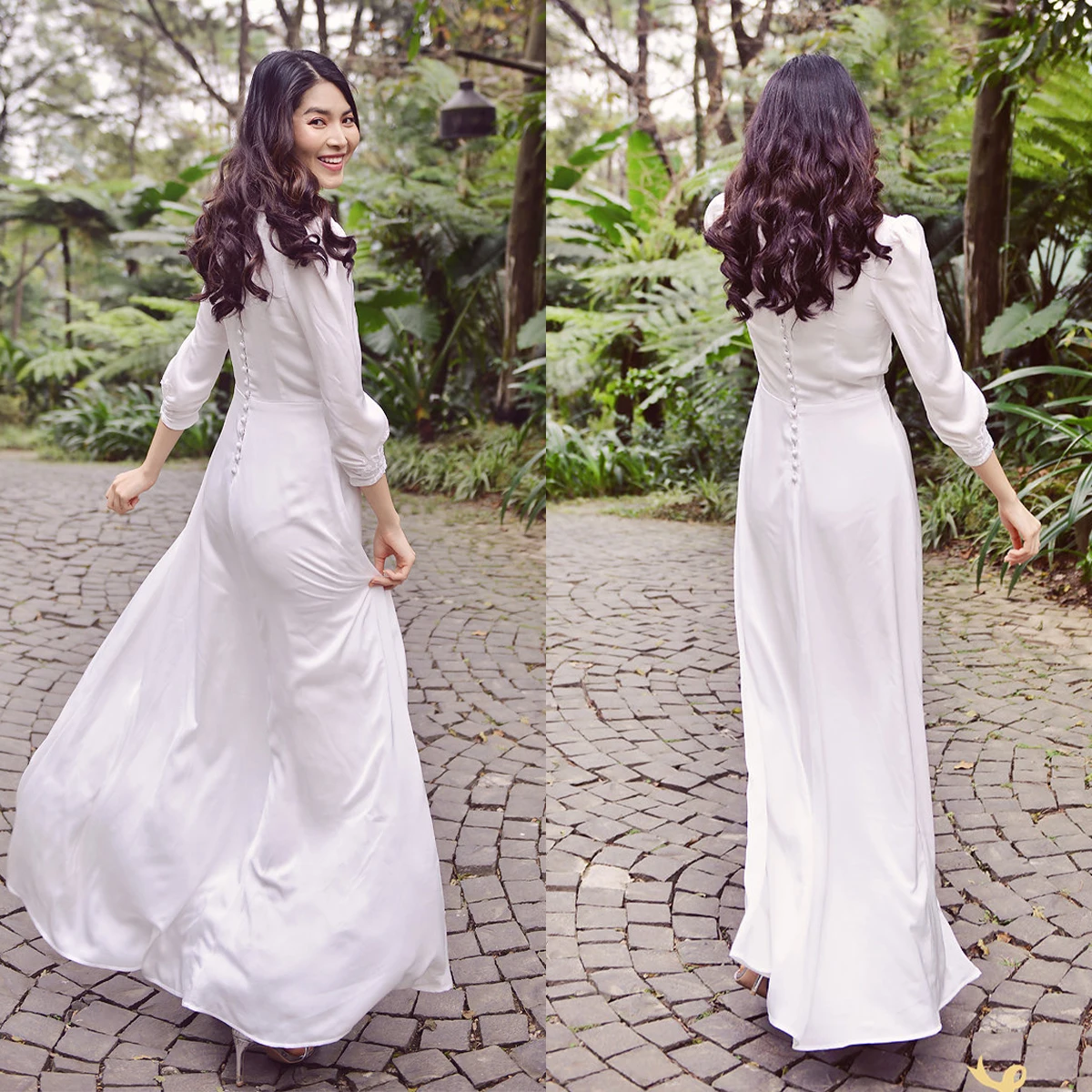 

2023 Elegant Women Sleep Wear With Applique New Two-Pieces Nightgown Long-sleeves Floor-Length Pajamas Luxury Gowns Nightwear