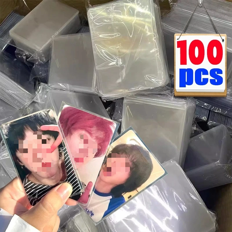 

New Transparent Small Card Sleeves PVC Hard Plastic DIY Photo Cards Holder Cover for Collectible Trading Cards Commemorate Gifts