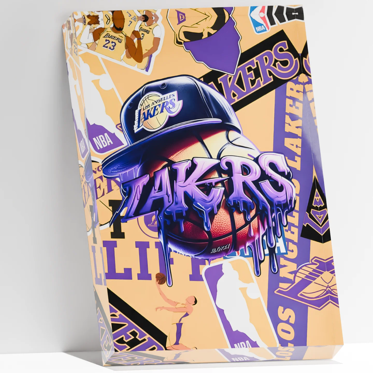

Lakers NBA Desk Accessory & Room Decor | LA Basketball Collectible Keepsake Block | Unique Gift for Men, Boys, Sports Fans