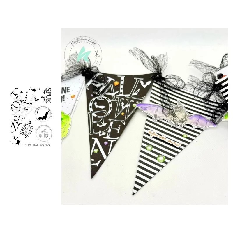 Neues Produkt Vorverkauf Halloween Eltern-Kind-Stanzformen DIY Scrapbook Album Dekoration Geprägte Papierkarte