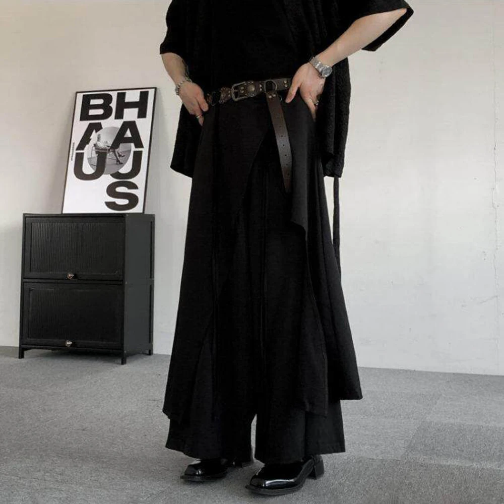 

Y2k Dark Gothic Plain Skirt Pants Genderless Streetwear Fashion Youth Outdoor Casual Wide-Leg Pants Unisex 2026 New (No Rope)