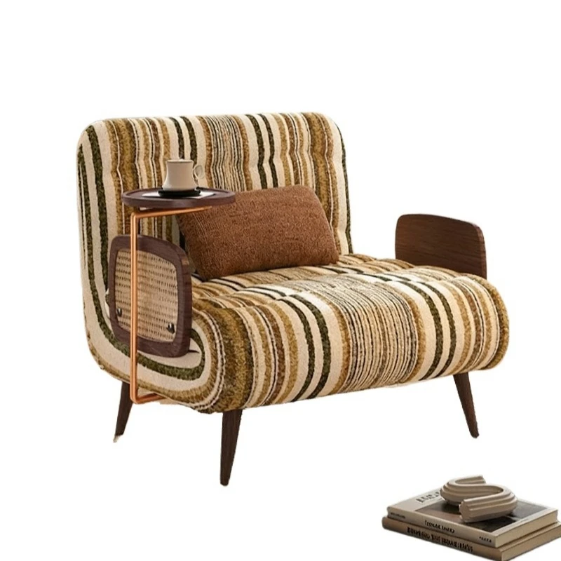 

Sofa bed small apartment living room color matching, striped multi-functional folding, fabric sofa