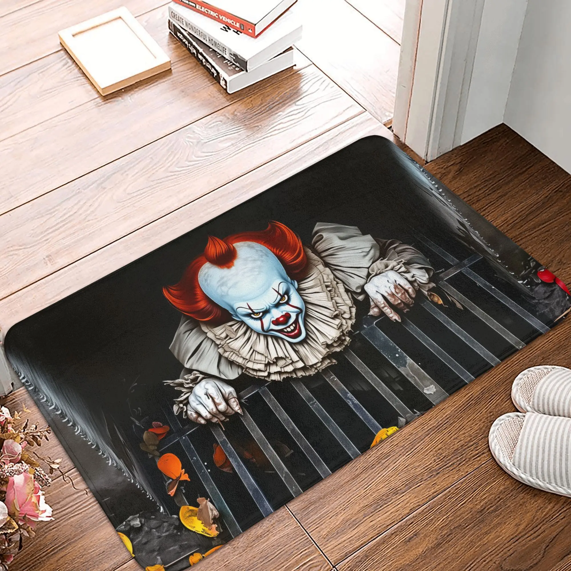 

Halloween 3D Illusion Joker Gaze Front Floor Entrance Mat Indoor Horror Movie Lovers Kitchen Bathroom Doormat Toilet Carpet Rug