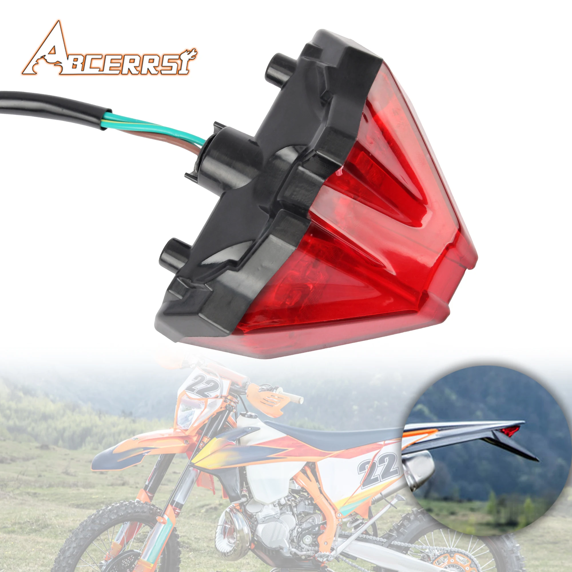 

Motocross Motorcycle Brake Light Rear Fender Taillight Plate Light For KTM 2024 EXC EXCF XCW XCFW 150 250 300 450 500