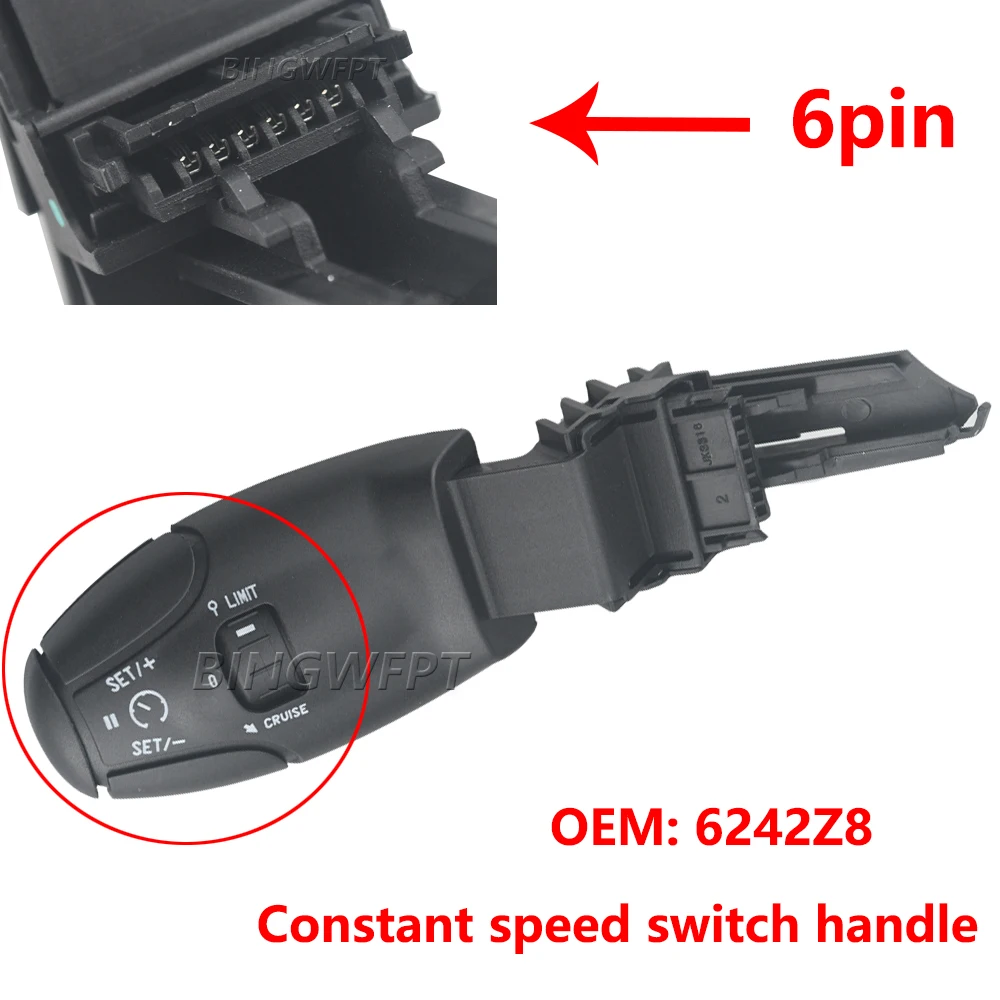 High Quality Cruise Control Switch For Peugeot 206 207 301 307 308 408 3008  For Citroen C3 C5 C8 6242Z9 6242Z8 Car accessories