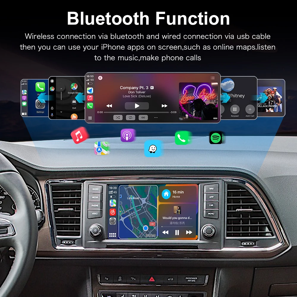 Autoabc Wireless Android Auto Carplay Module Box For Skoda Octavia Polo Golf 7 Passat Arteon Scirocco T-Cross Tiguan MIB MIB2