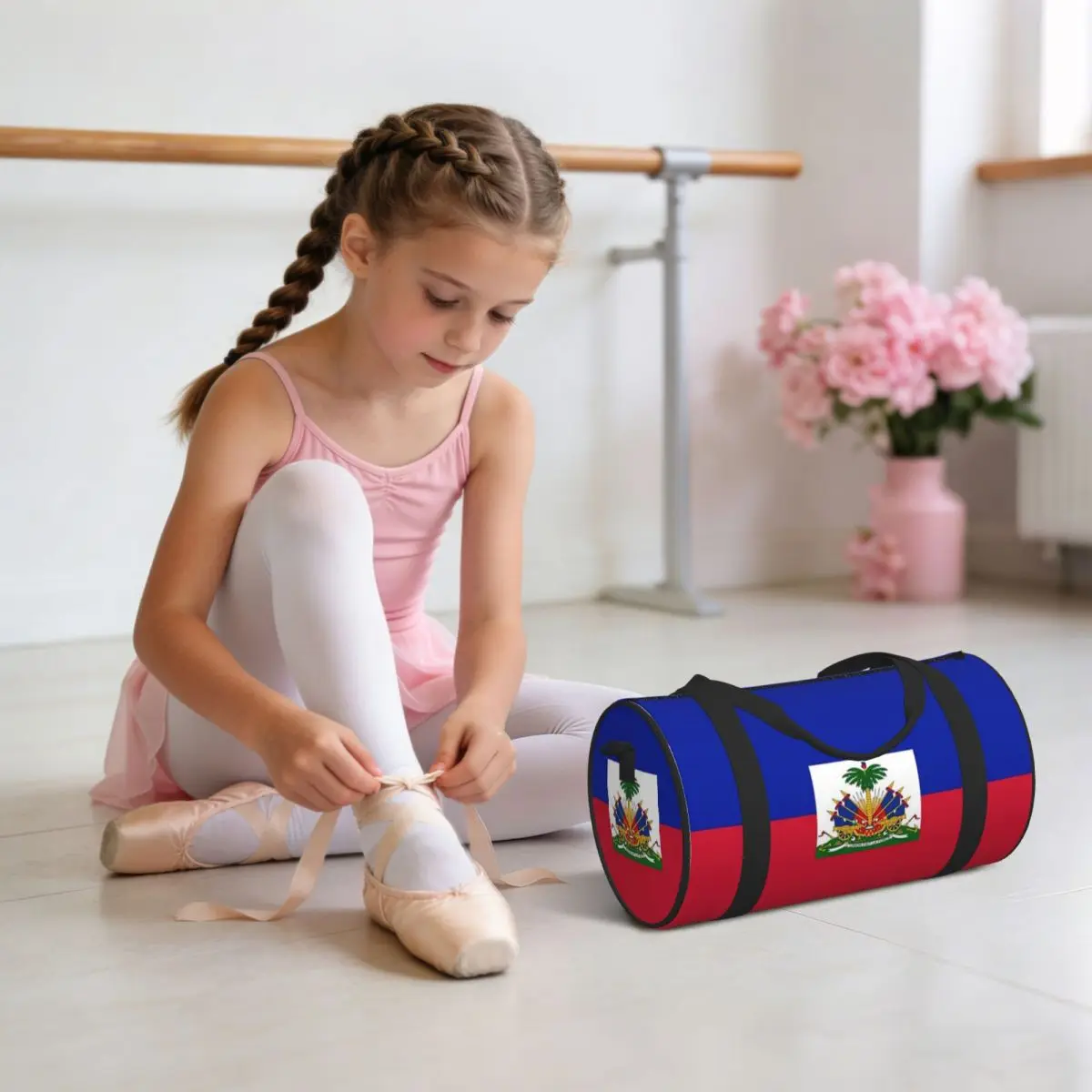 Flag Of Haiti Haitian Luggage Bag Multi-Functional Duffle Tote Bag Handbags Gym Bags Fitness Bag for Boys Girls