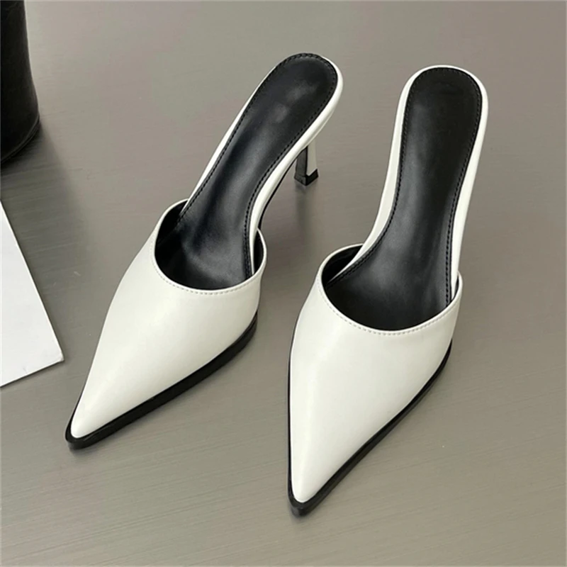 Eilyken Women Pumps Slipper Fashion Pointed Toe Shallow Thin High Heel Shoes Elegant Slingback Mules tacones mujer