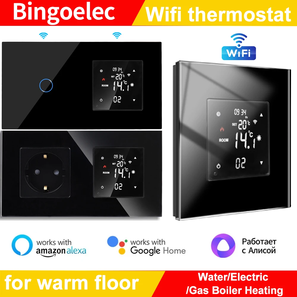 

Smart Tuya WiFi Thermostat Water/Electric/Gas Boiler Floor Heating Wifi Swicth/socekt Temperature Control Work with Alexa Google