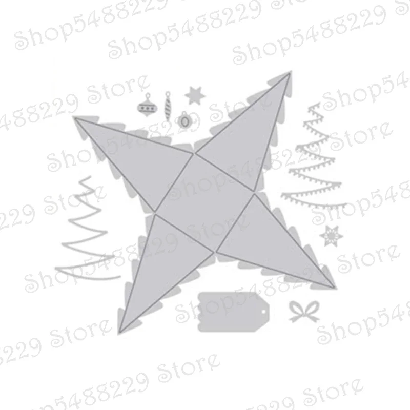 قوالب القطع المعدنية ثلاثية الأبعاد لسكرابوكينغ الجديدة لصنع الورق مجموعة قوالب شجرة عيد الميلاد إطار منقوش بطاقة لوازم حرفية