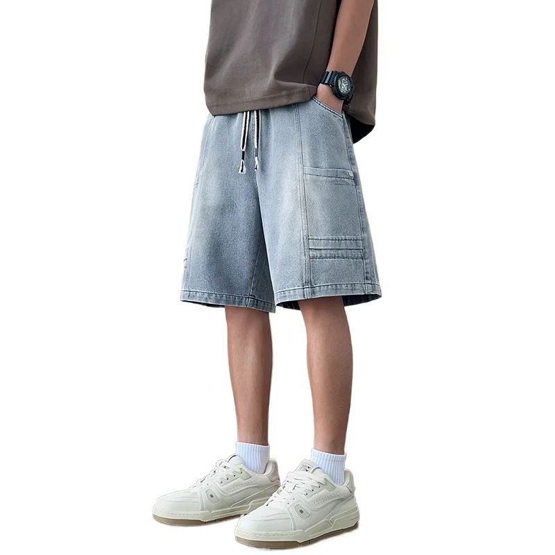 

Men's Denim Shorts New Summer Fashion Cotton Blend Loose 5-Point Pants Street Trendy Casual Daily Outing Comfortable Jean Shorts