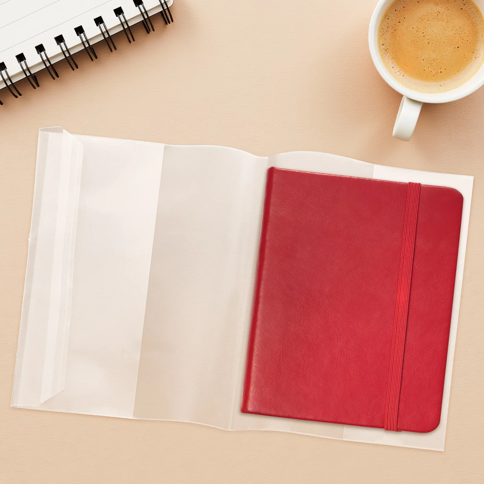 10Pcs A5 Clear Book Covers Waterproof Plastic Sleeves for Notebooks Textbooks Protective Cover Reusable Damage Resistant