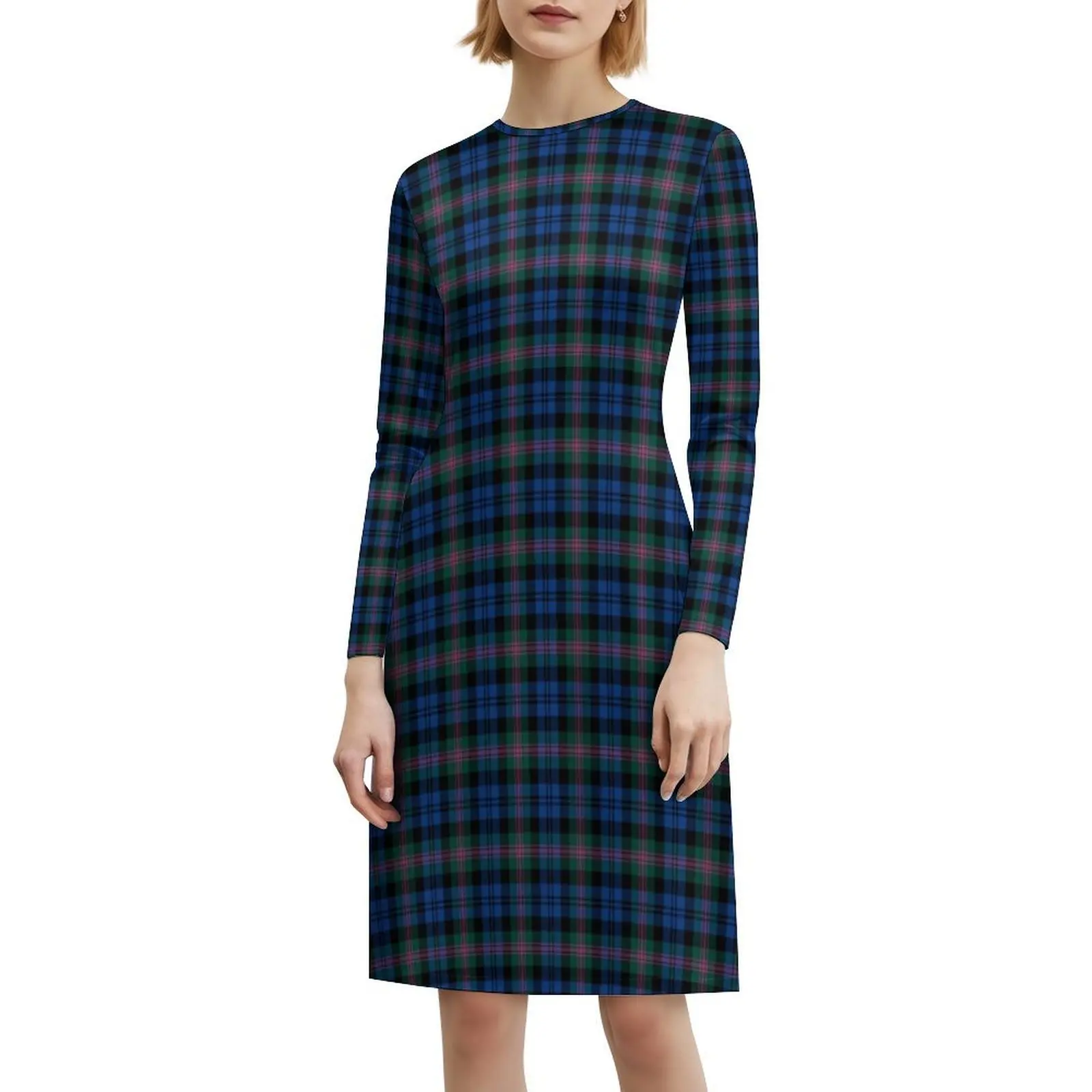 

Clan Baird Tartan Сине-зеленое клетчатое шикарное платье в стиле бохо Элегантное модное пляжное платье для свадебной вечеринки с узором Clan Baird в клетку