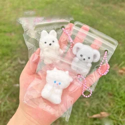 1/3pcs Kawaii Mini Cartoon Bear Western Highland Lamb Elephant Finger Toy Key Chain Bag Pendant Squishy Animal Kids Girl Gift