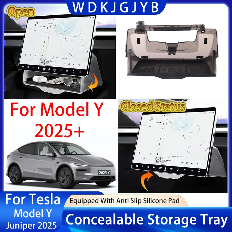 

Suitable For Tesla 3 Y 2019-2025 Screen-under Storage Box With Hidden Design And Stable Installation Center Console Storage Tray