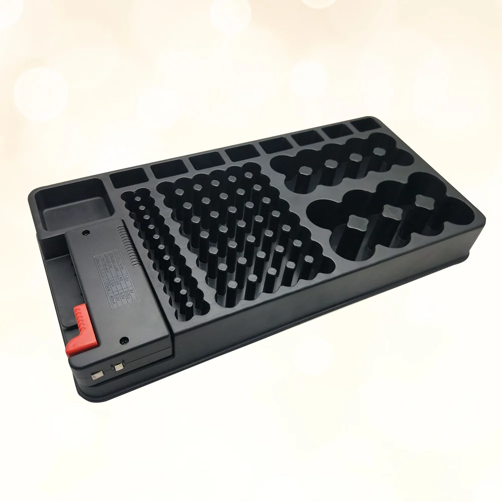 

98 pcs Storage Organizer Box With Removable Tester Durable Wall Mountable Holder For Aa Aaa 9V Black