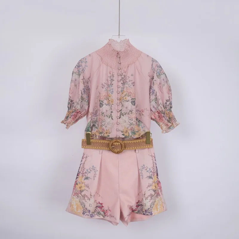 

2026 Australia Short Sleeve Shirt Shorts Set with Belt Fashion Design