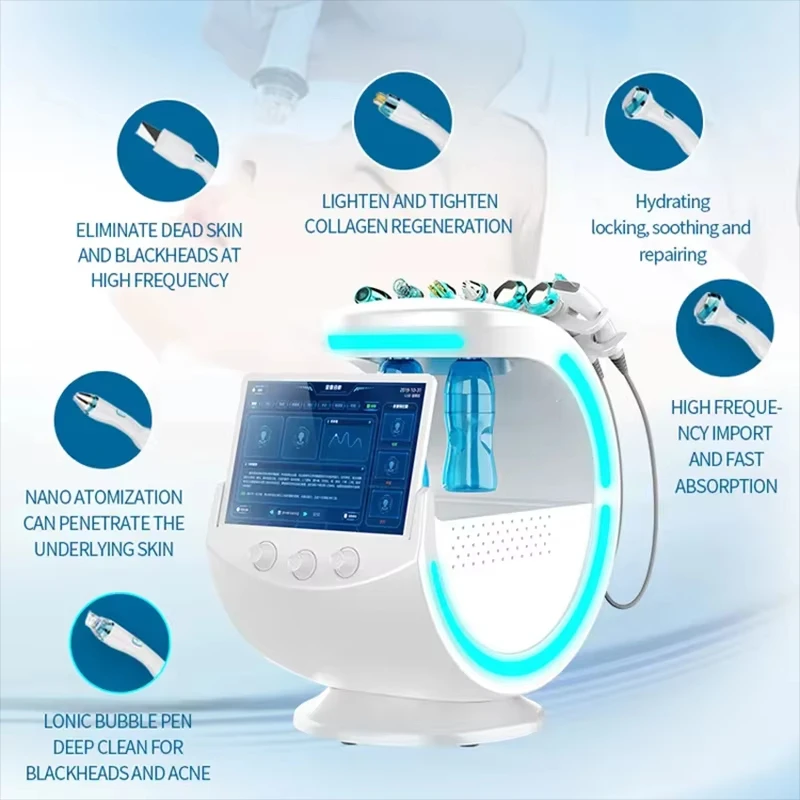 

7 in 1 Smart Ice Blue Analyzer Multifunction Facial Machine Diamond Hydra Dermabrasion Facial Aquafacial Color: 220V2023