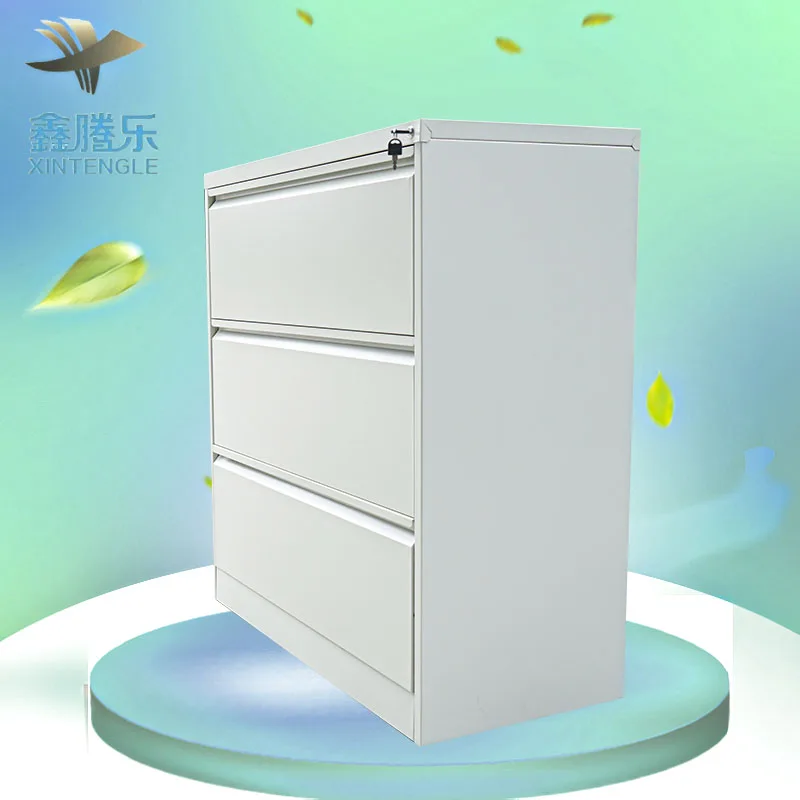 Modern Office Furniture Vertical Three-Drawer Lockable Filing Cabinet File Hanging Feature Storage Kitchen Outdoor School Use