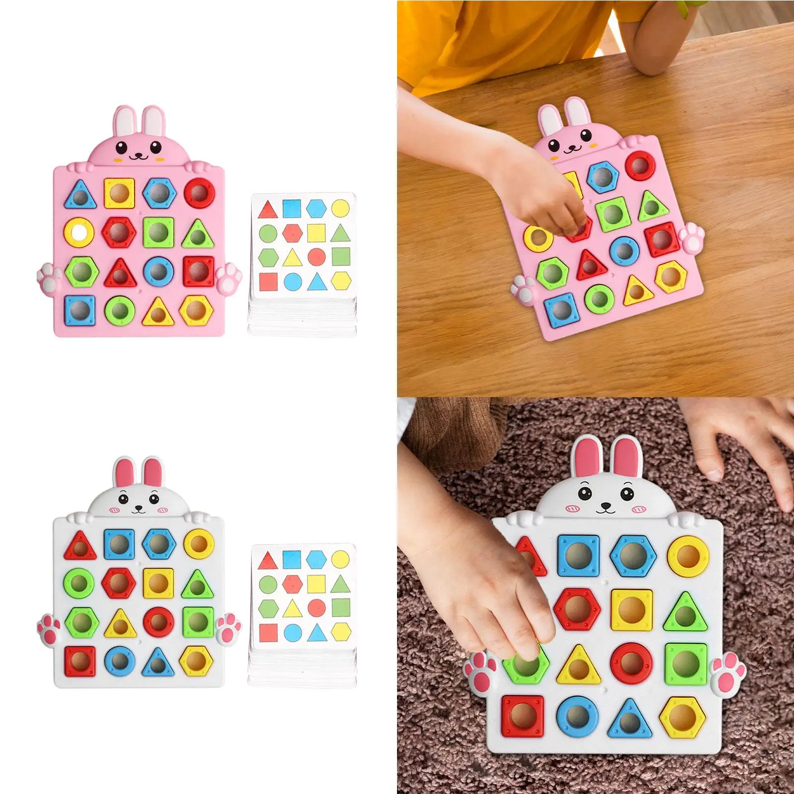 Rompecabezas de formas a juego, tablero educativo temprano ocupado, reconocimiento de Color de forma Montessori con 30 tarjetas de juego para regalo de cumpleaños