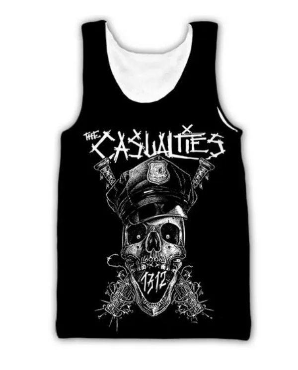 New Fashion Men/Women The Casualties Band 3D Printed Sleeveless Vest Streetwear Men Loose Sporting Tank Top B071