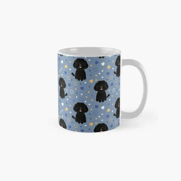 Love Black Maltipoo Moodle Dog Classic  Mug Picture Tea Cup Design Photo Coffee Gifts Simple Drinkware Handle Round Image