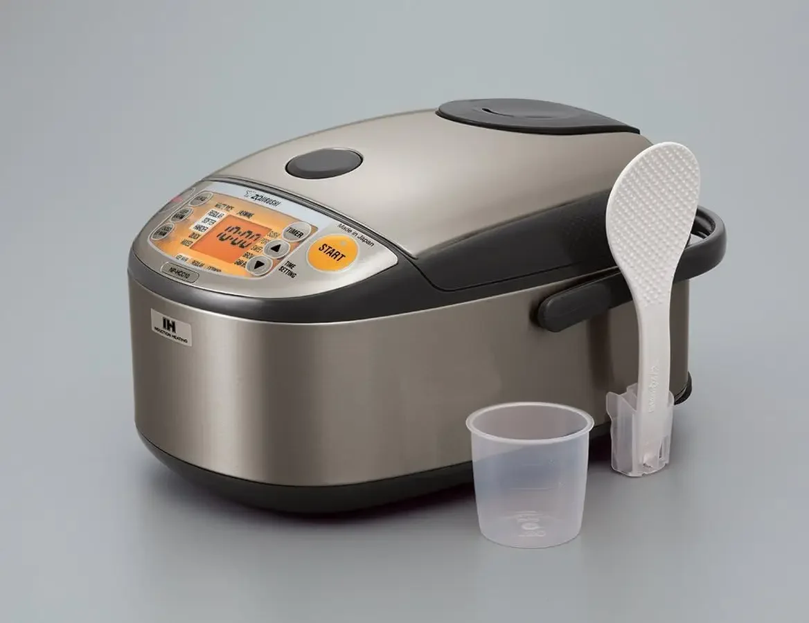 Zojirushi NP-HCC10XH Sistema de aquecimento por indução Panela de arroz e aquecedor, 1 L, aço inoxidável cinza escuro