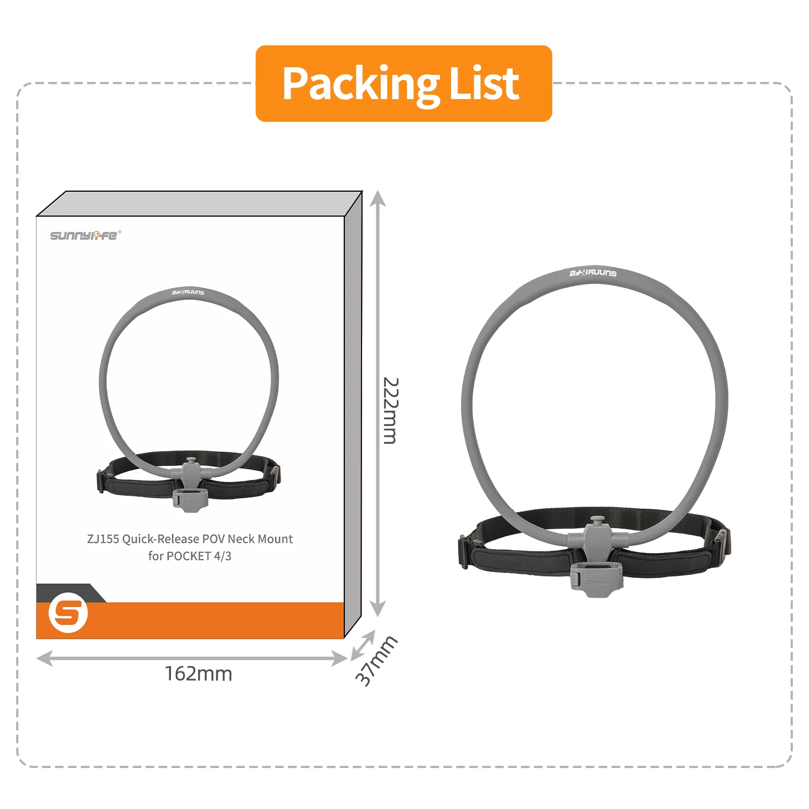 

Adjustable Neck Hanging Stand for DJI Pocket 4/3 First Person View Shooting Mount Accessories