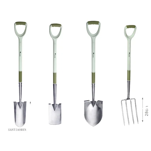 

2025Ergonomic Soft Handle Stainless Steel Digging Tools Spade Fork Shovel Garden Tools Wholesale