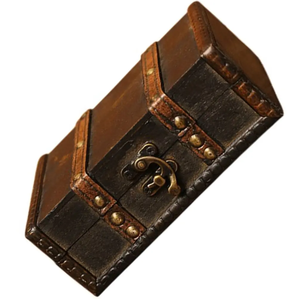 

Wooden Jewelry Box Vintage Trinket Case Decorative Sundries Storage Organizer for Earrings Rings Necklaces Bracelets