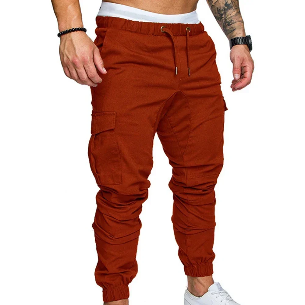 Spring and Autumn Fashion Men\'s Drawstring Adjustable Pocket Pants New Casual Men\'s Pants Jogging Slim Fit Striped Clothing