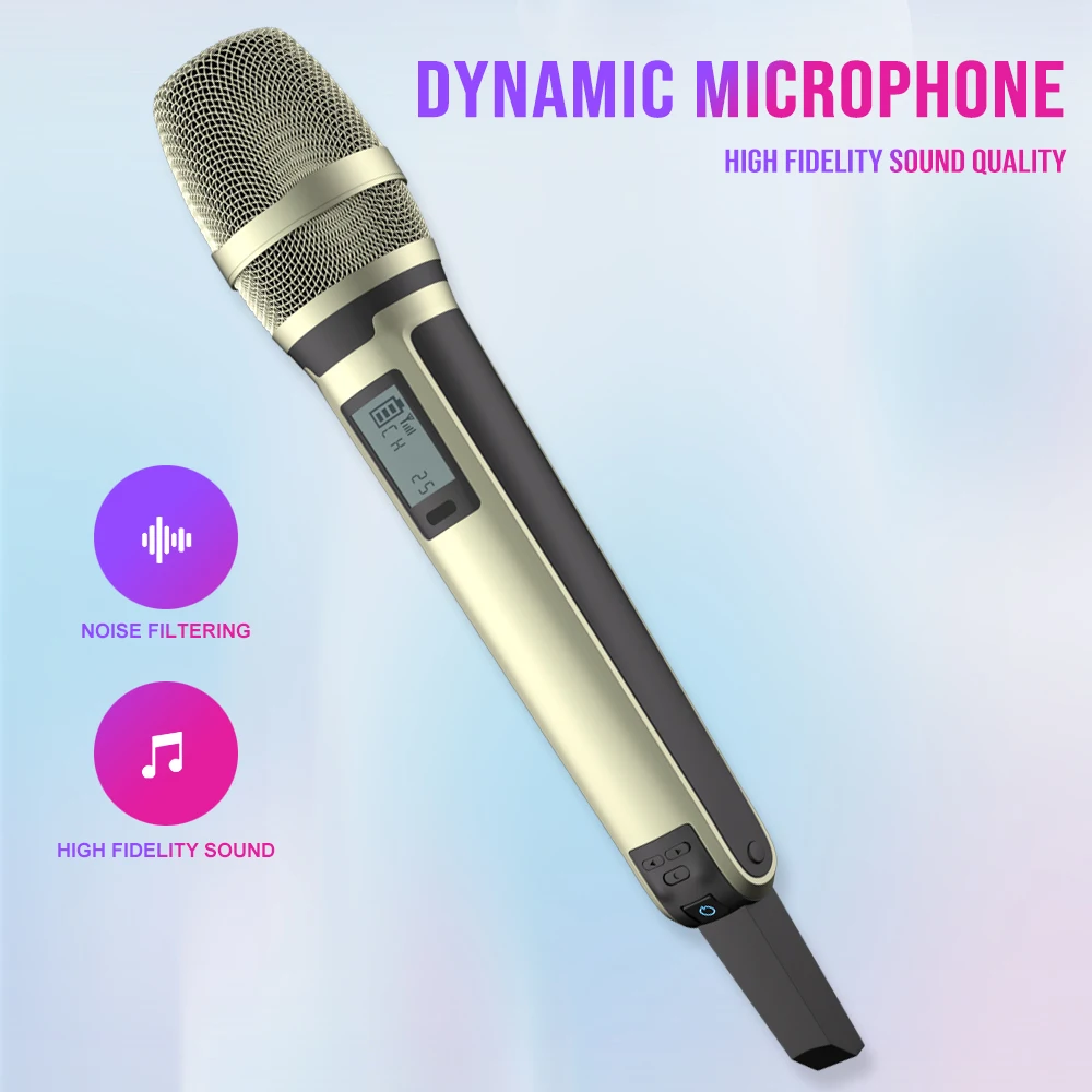 Karaoke Mic G-MARK SKM9000 Wireless Microphone System Featuring Frequency Adjustable For Uninterrupted Audio Capture