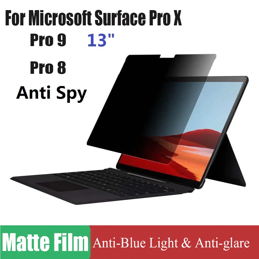 

13" Anti Spy for Microsoft Surface Pro X Surface Pro 9 8 PET Matte Film Privacy Screen Protector Anti-peep/Glare Eye Protectors