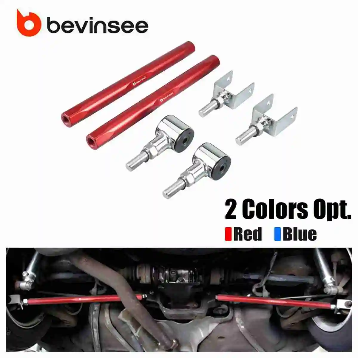 

BEVINSEE Aluminum Adjustable Rear Lower Camber Control Arms Set for BMW E46 1999-2006 E36 1992-1998 Replaces 33326770813