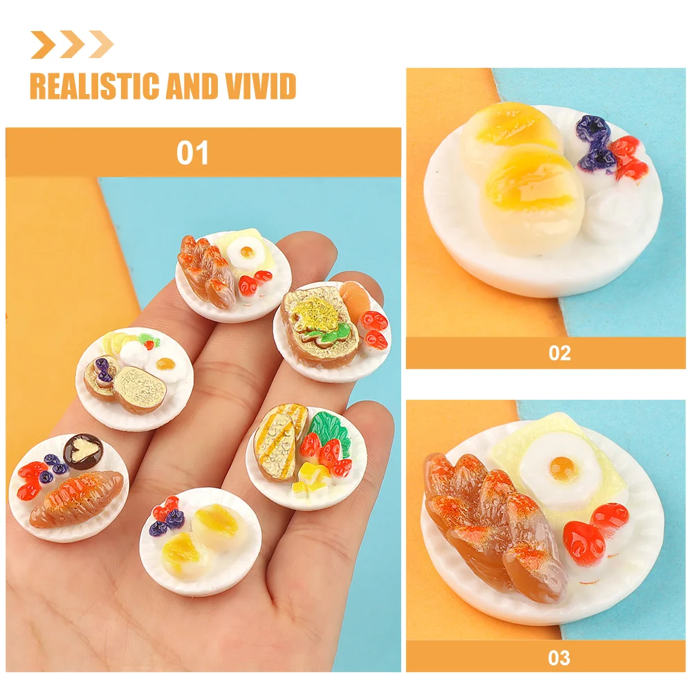 12 Pcs Simulated Food Mini Dessert Model House Miniature Toy Resin Snack Tiny Cake Decorations