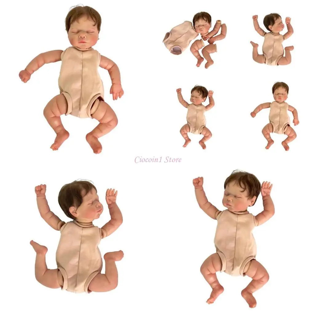 

Y1UB 19’’ Reborns Doll Kits Sleeping Toy for Baby ClothBody Silicone Reborns Craft
